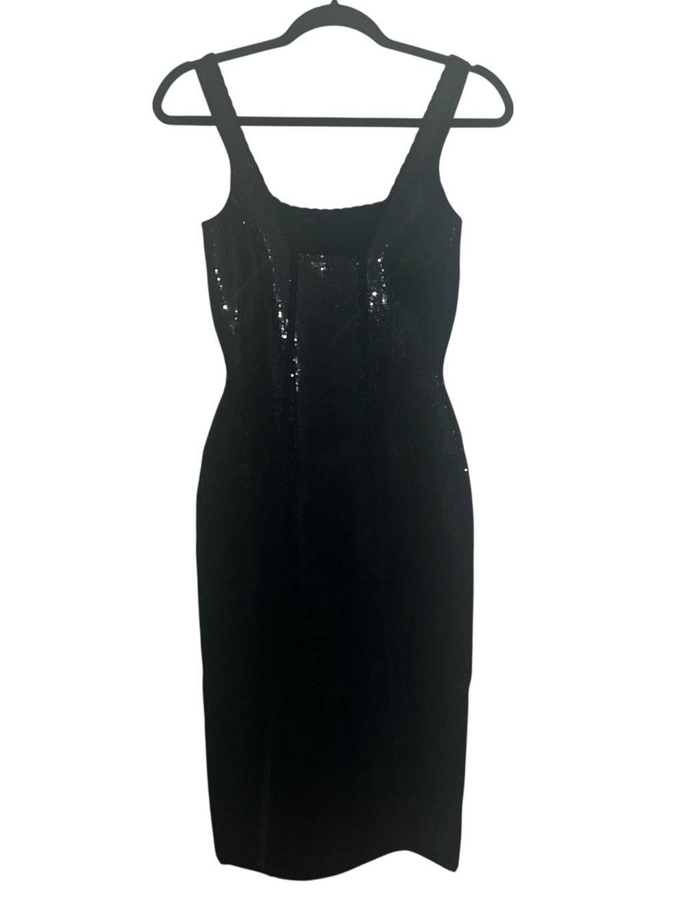 NEW NWT Fleur Du Mal Sequin Knit Bodycon Midi Dress In Black - Picture 7 of 12